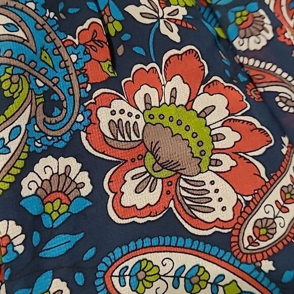 NEW BOHO EMBROIDERED CHIFFON LONG SLEEVE FLYING TOMATO M MEDIUM BLUE RED NWT - Picture 8 of 10